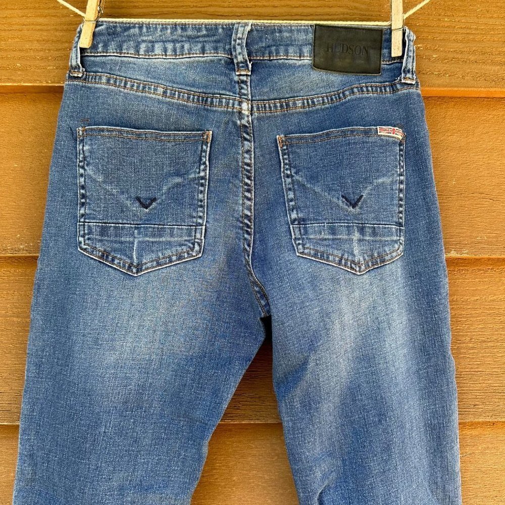 Hudson Skinny Mid-Rise Blue Medium Blue Denim Girls Size 12 - Picture 8 of 12